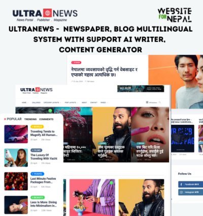 UltraNews - Newspaper, Blog Multilingual System with support AI Writer, Content Generator